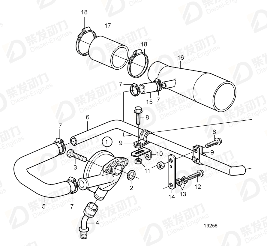 VOLVO Breather pipe 20509119 Drawing